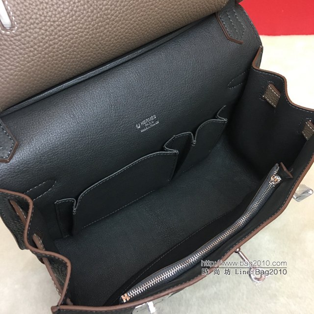 Hermes包包 愛馬仕Jypsiere吉普賽28cm 單肩斜挎愛馬仕包 鐵灰/大象灰銀扣  tdh2034